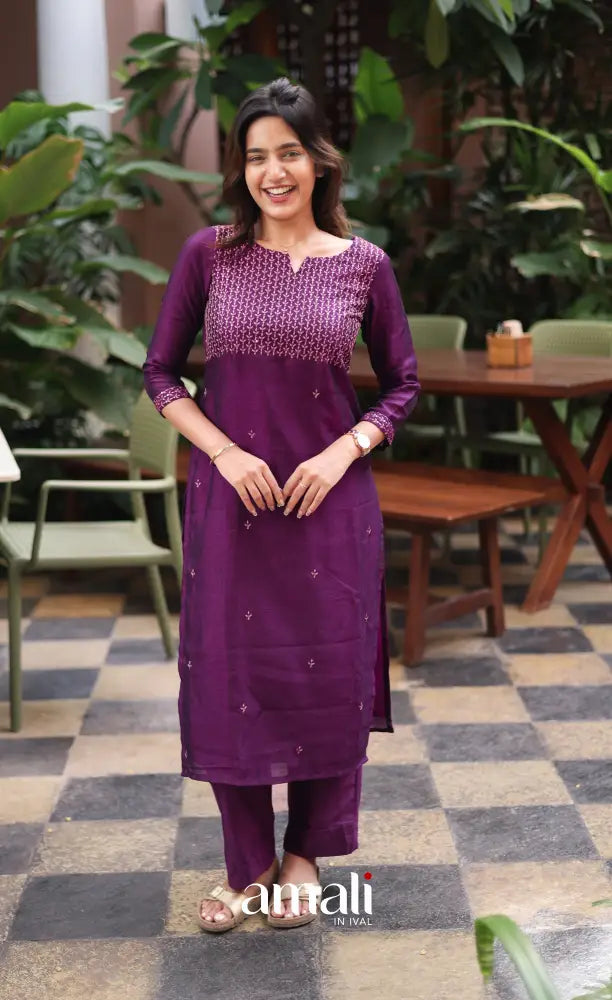 Nakshatra Georgette Salwar - Dark Purple salwar
